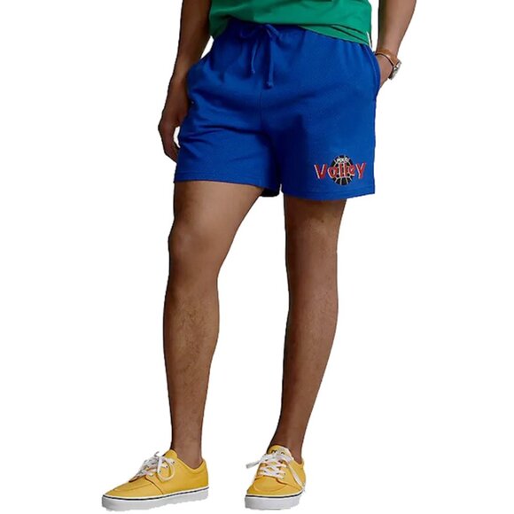 NEW Polo Ralph Lauren Waffle Volley Logo Shorts! Blue Airtex - Picture 1 of 4
